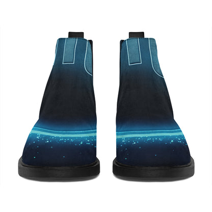 Blue Scorpio Zodiac Sign Print Flat Ankle Boots