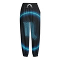 Blue Scorpio Zodiac Sign Print Fleece Lined Knit Pants