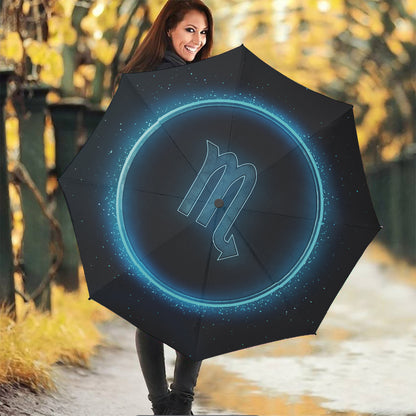 Blue Scorpio Zodiac Sign Print Foldable Umbrella