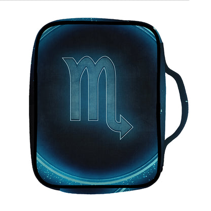 Blue Scorpio Zodiac Sign Print Front Pocket Bible Bag