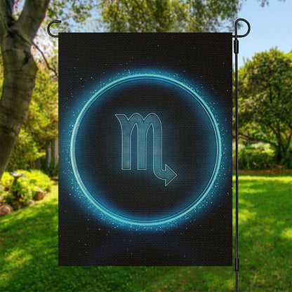 Blue Scorpio Zodiac Sign Print Garden Flag