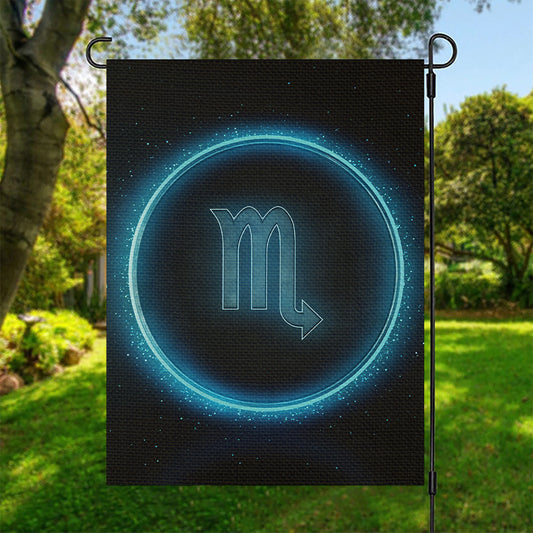 Blue Scorpio Zodiac Sign Print Garden Flag