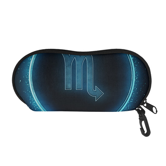 Blue Scorpio Zodiac Sign Print Glasses Case