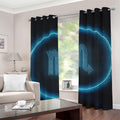 Blue Scorpio Zodiac Sign Print Grommet Curtains