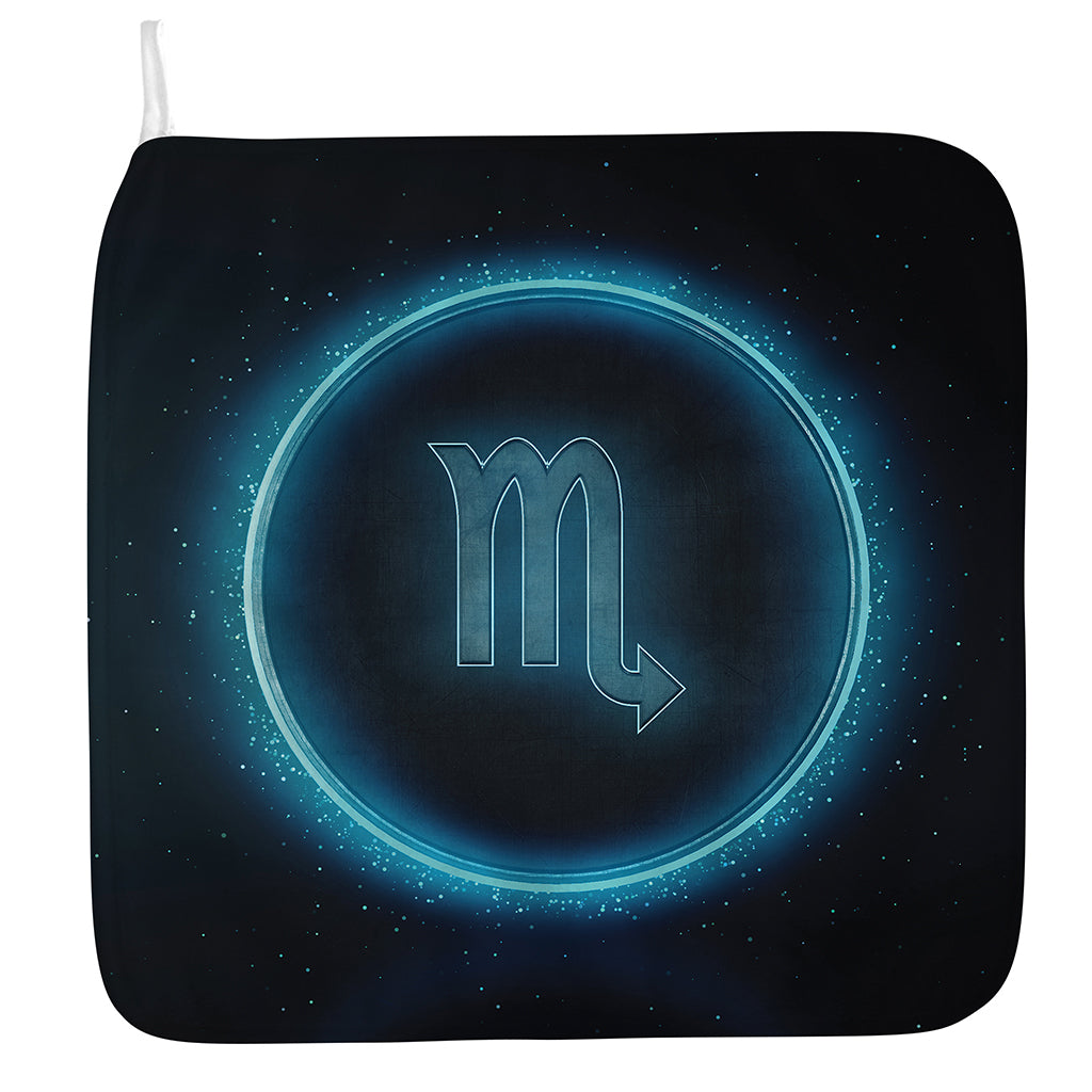 Blue Scorpio Zodiac Sign Print Hand Towel
