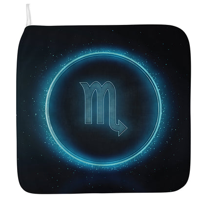 Blue Scorpio Zodiac Sign Print Hand Towel