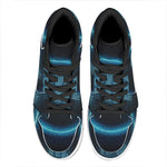 Blue Scorpio Zodiac Sign Print High Top Leather Sneakers