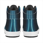Blue Scorpio Zodiac Sign Print High Top Leather Sneakers