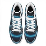 Blue Scorpio Zodiac Sign Print High Top Leather Sneakers