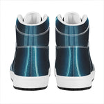 Blue Scorpio Zodiac Sign Print High Top Leather Sneakers
