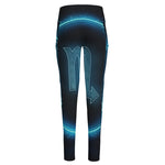 Blue Scorpio Zodiac Sign Print High-Waisted Pocket Leggings