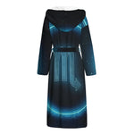 Blue Scorpio Zodiac Sign Print Hooded Bathrobe