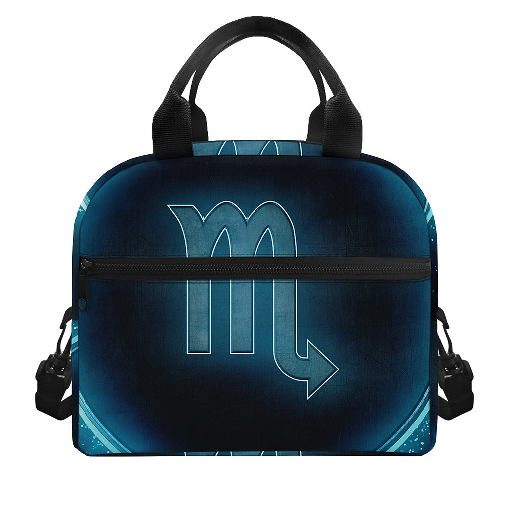 Blue Scorpio Zodiac Sign Print Insulated Lunch Bag