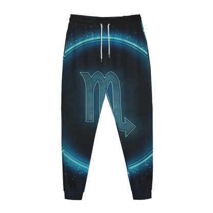 Blue Scorpio Zodiac Sign Print Jogger Pants