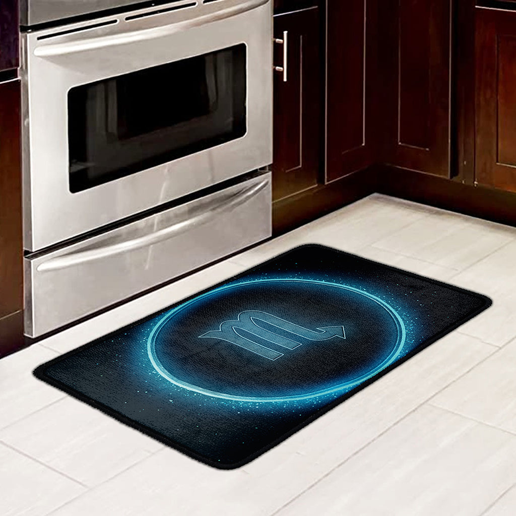 Blue Scorpio Zodiac Sign Print Kitchen Mat