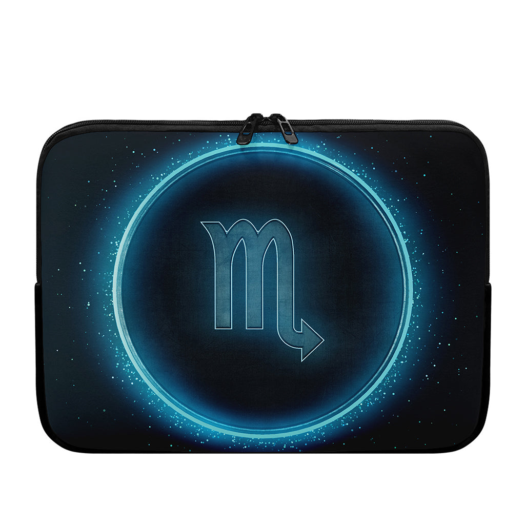 Blue Scorpio Zodiac Sign Print Laptop Sleeve