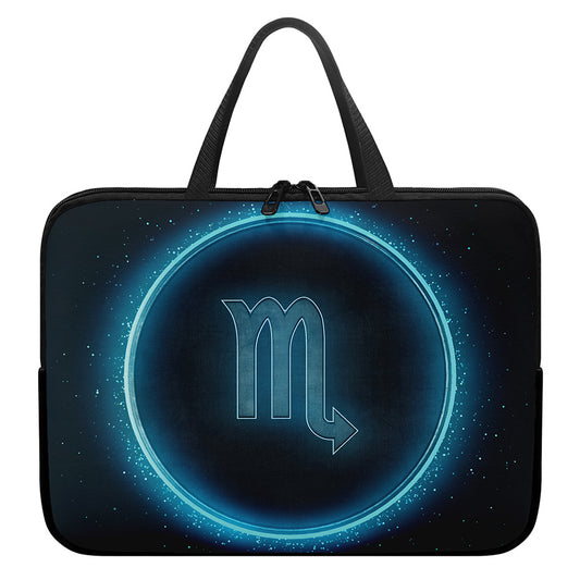 Blue Scorpio Zodiac Sign Print Laptop Sleeve With Handle