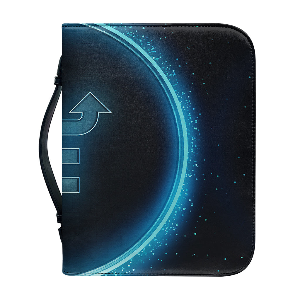 Blue Scorpio Zodiac Sign Print Leather Bible Cover