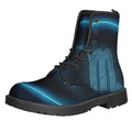 Blue Scorpio Zodiac Sign Print Lace-Up Boots