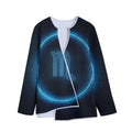Blue Scorpio Zodiac Sign Print Long Sleeve Short Coat