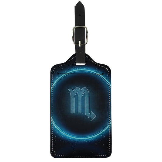 Blue Scorpio Zodiac Sign Print Luggage Tag