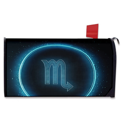 Blue Scorpio Zodiac Sign Print Mailbox Cover