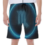 Blue Scorpio Zodiac Sign Print Men's Beach Shorts