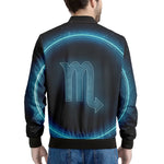 Blue Scorpio Zodiac Sign Print Men's Bomber Jacket