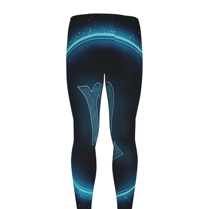 Blue Scorpio Zodiac Sign Print Men's leggings