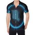 Blue Scorpio Zodiac Sign Print Men's Shirt