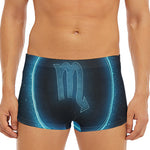 Blue Scorpio Zodiac Sign Print Men's Short Boxer Briefs
