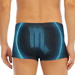 Blue Scorpio Zodiac Sign Print Men's Short Boxer Briefs