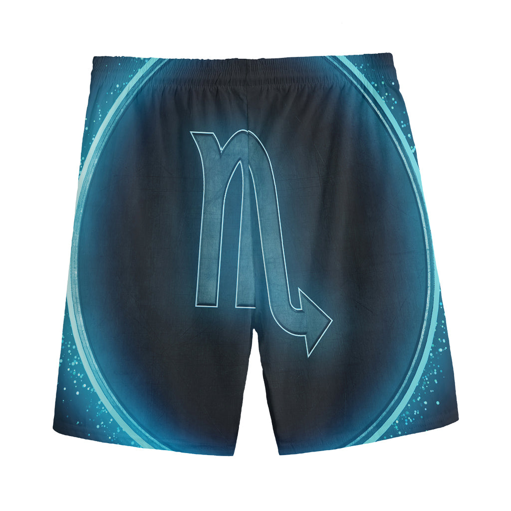 Blue Scorpio Zodiac Sign Print Men's Sports Shorts