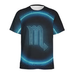Blue Scorpio Zodiac Sign Print Men's Sports T-Shirt