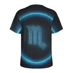 Blue Scorpio Zodiac Sign Print Men's Sports T-Shirt
