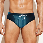 Blue Scorpio Zodiac Sign Print Men's Swim Briefs