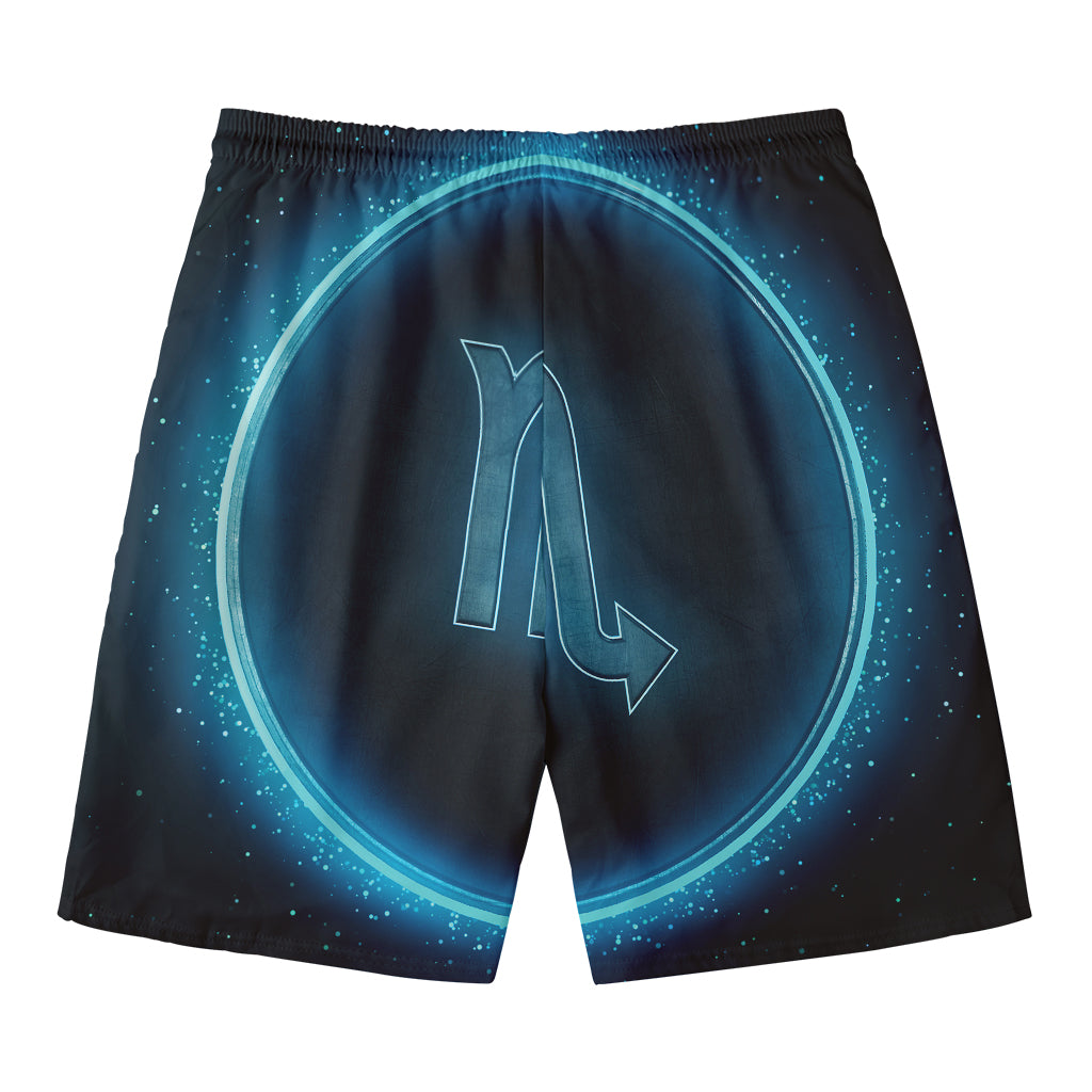 Blue Scorpio Zodiac Sign Print Men's Swim Trunks