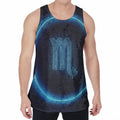 Blue Scorpio Zodiac Sign Print Men's Velvet Tank Top