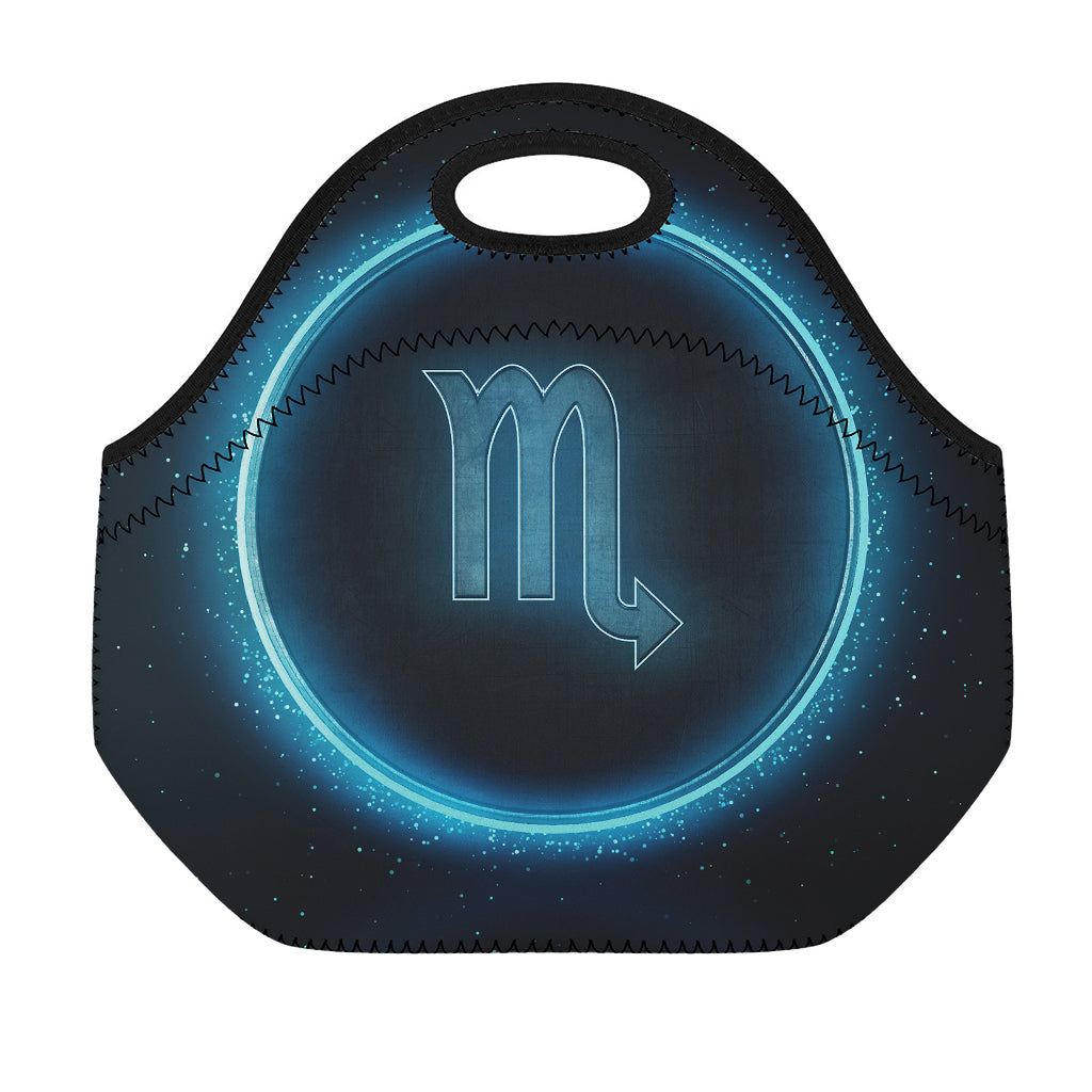 Blue Scorpio Zodiac Sign Print Neoprene Lunch Bag