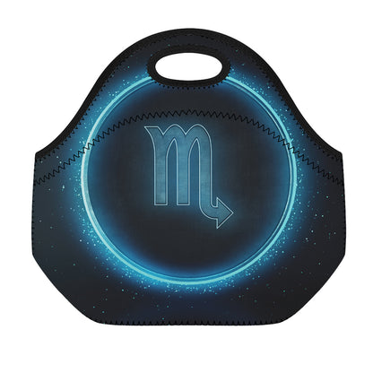 Blue Scorpio Zodiac Sign Print Neoprene Lunch Bag