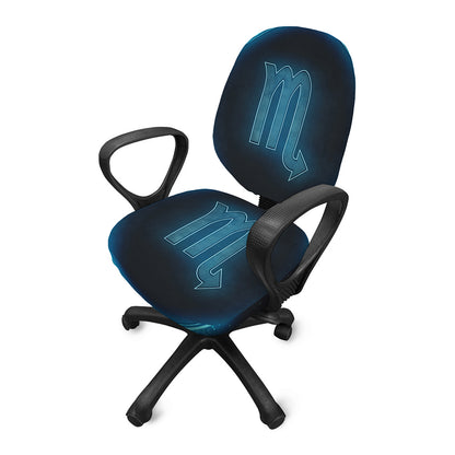 Blue Scorpio Zodiac Sign Print Office Chair Cover