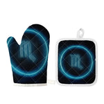 Blue Scorpio Zodiac Sign Print Oven Mitt And Pot Holder Set