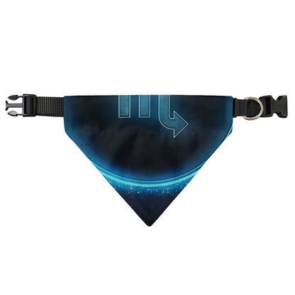 Blue Scorpio Zodiac Sign Print Over The Collar Dog Bandana