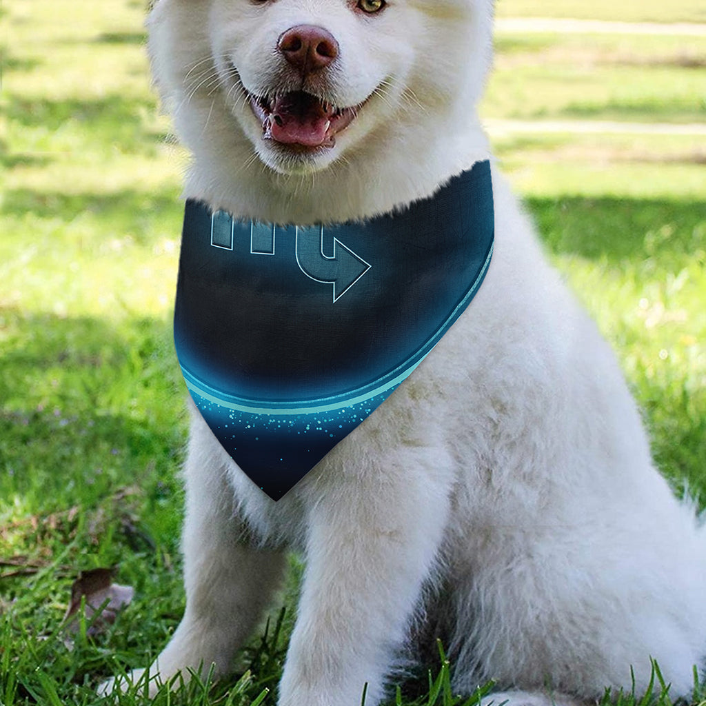 Blue Scorpio Zodiac Sign Print Over The Collar Dog Bandana
