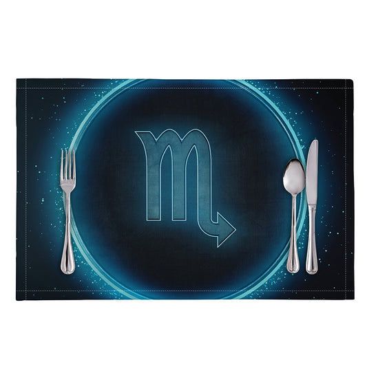 Blue Scorpio Zodiac Sign Print Placemat