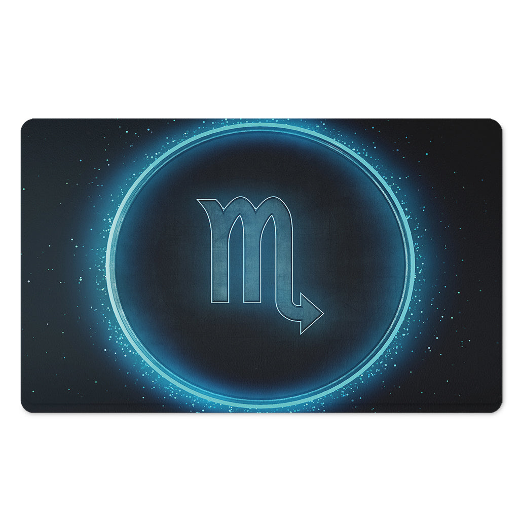 Blue Scorpio Zodiac Sign Print Polyester Doormat