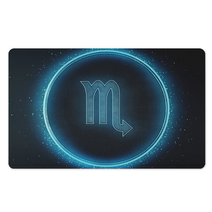 Blue Scorpio Zodiac Sign Print Polyester Doormat