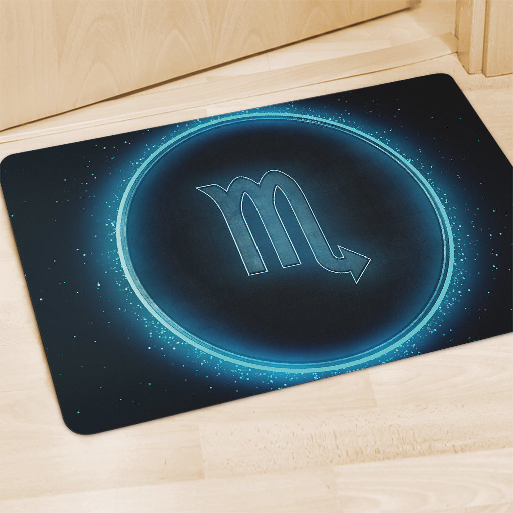 Blue Scorpio Zodiac Sign Print Polyester Doormat