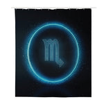 Blue Scorpio Zodiac Sign Print Polyester Shower Curtain