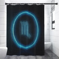 Blue Scorpio Zodiac Sign Print Premium Shower Curtain